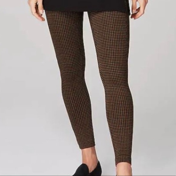J Jill Gingham Check Ponte Leggings Xs 